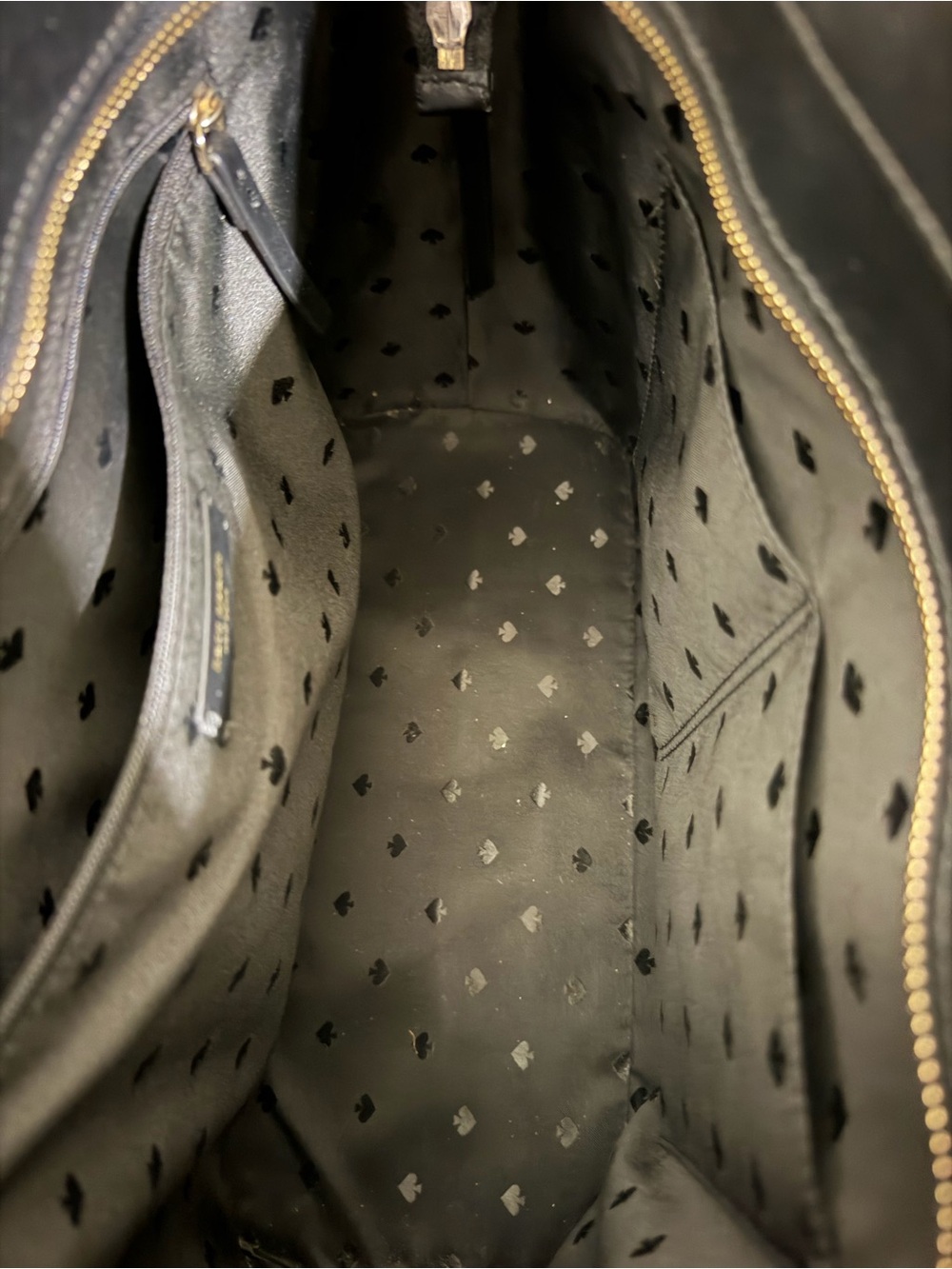 kate spade black leather tote with luggage tag - Picture 4 of 4